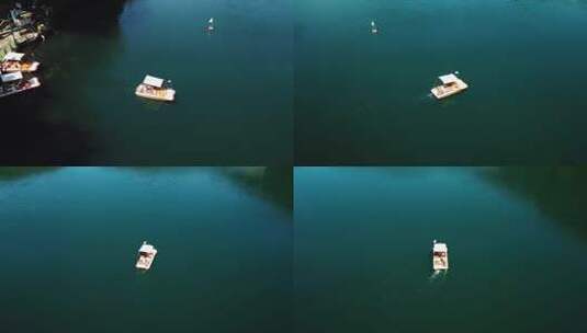 湖上的一艘小船高清在线视频素材下载