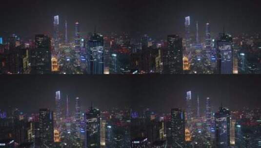 广州夜景航拍高清在线视频素材下载