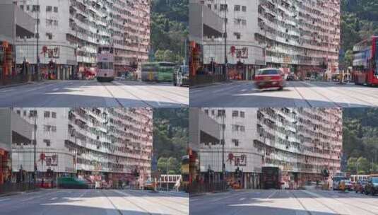 香港怪兽大厦 叮叮车延时高清在线视频素材下载