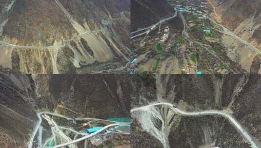 4K西藏觉巴村318国道线山路航拍一镜到底高清在线视频素材下载