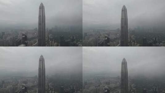 深圳市4K平安金融中心大厦云海高清在线视频素材下载