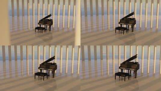 钢琴 音乐 优美 空间 意境  钢琴师 乐器高清在线视频素材下载