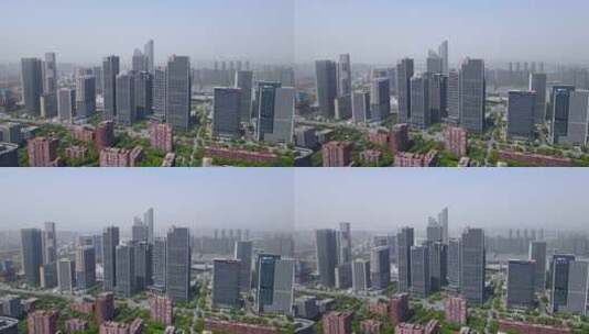 4k 航拍南京中央商务区现代建筑景观高清在线视频素材下载