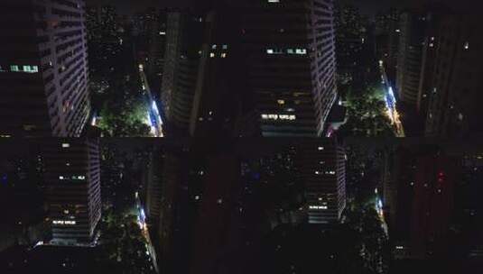 河南郑州健康路夜市摊夜景航拍高清在线视频素材下载