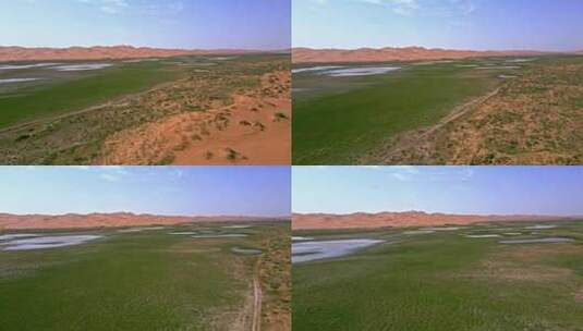 沙漠生态沙漠湖泊湿地水资源高清在线视频素材下载