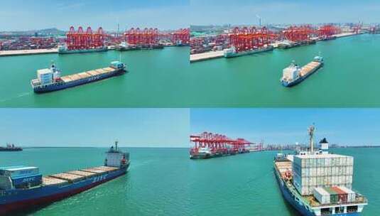 货轮轮船 港口码头高清在线视频素材下载
