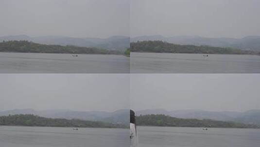 成都三岔湖湖面渔船水面波光粼粼高清在线视频素材下载