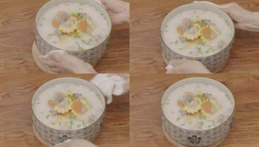 一碗排骨玉米汤高清在线视频素材下载
