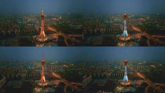 郑州中原福塔夜景高清在线视频素材下载