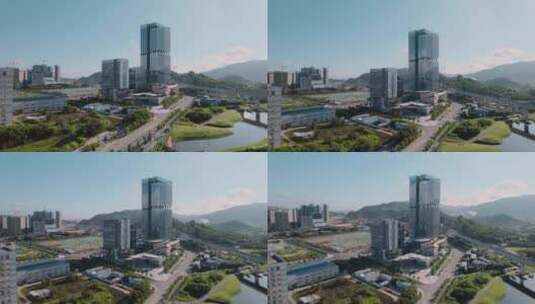 深圳光明区科技感现代建筑光明科学城高清在线视频素材下载
