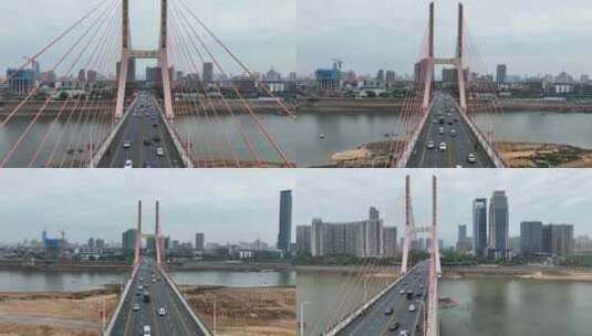 航拍八一大桥高清在线视频素材下载