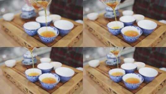中式茶文化，倒茶高清在线视频素材下载