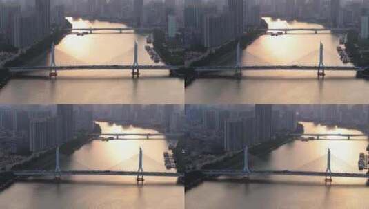 广州海印桥航拍高清在线视频素材下载
