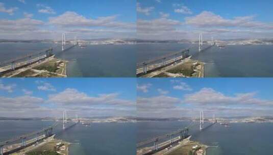 航拍跨海大桥高清在线视频素材下载