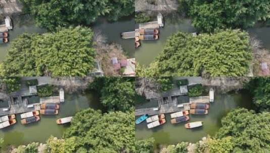 航拍福州城市内河河流 福州白马河高清在线视频素材下载