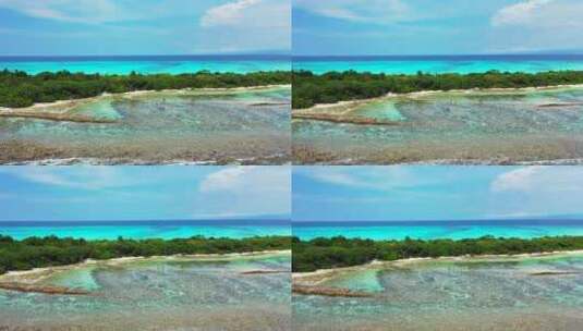 白色天堂海滩和蓝色水域高清在线视频素材下载