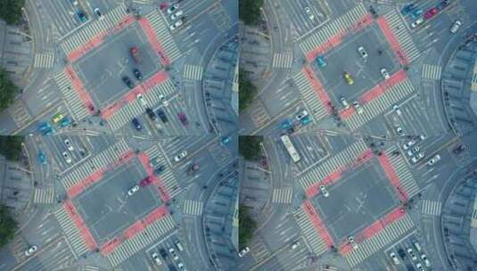 城市交通车流十字路口高清在线视频素材下载