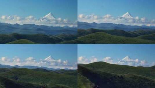 川西甘孜康定草原雪山自驾航拍高清在线视频素材下载