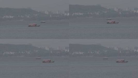 地拍武汉东湖游船高清在线视频素材下载
