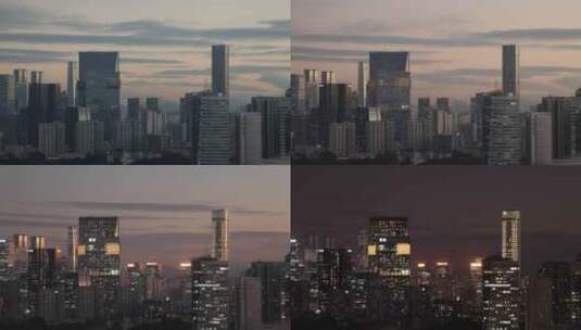 深圳南山CBD腾讯大厦日转夜延时高清在线视频素材下载