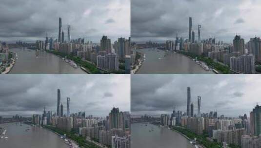 航拍上海陆家嘴城市风光高清在线视频素材下载