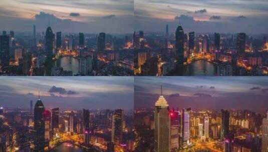 武汉城市夜景风光高清在线视频素材下载