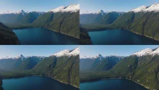 带有山脉和湖泊的美丽自然风光高清在线视频素材下载
