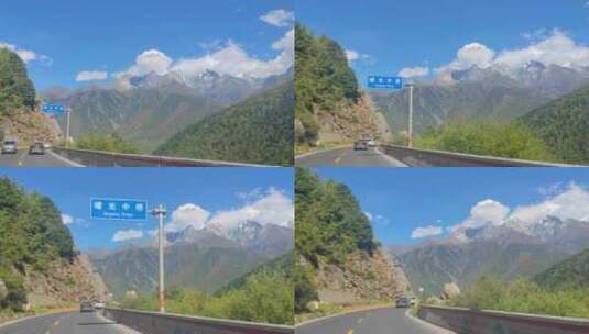 自驾游川藏线318国道折多山雪山公路风光高清在线视频素材下载