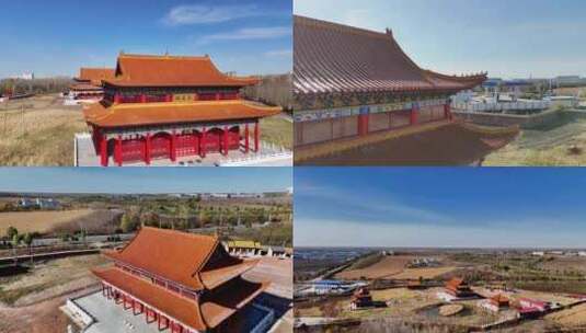 绥化市兰西县古建筑寺庙高清在线视频素材下载