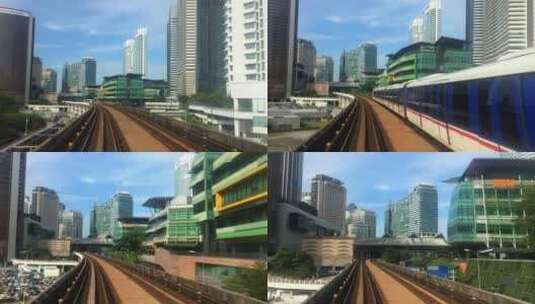 东南亚马来西亚吉隆坡的火车地铁列车高清在线视频素材下载