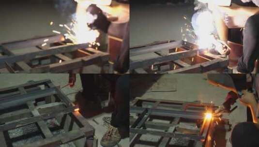工地施工电焊消防建设高清在线视频素材下载