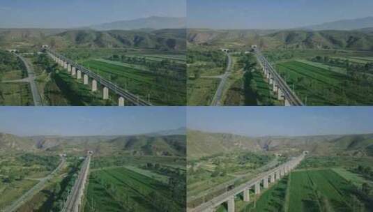 4K青藏铁路 青海 西宁 火车 轨道高清在线视频素材下载