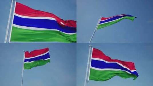 冈比亚旗帜高清在线视频素材下载