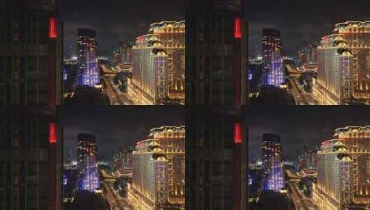 澳门赌城夜景航拍高清在线视频素材下载