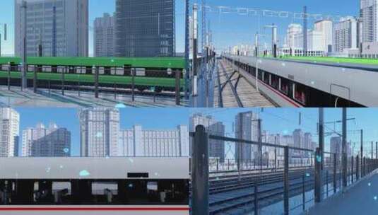 科技高铁交通城市片头动车行驶高清在线视频素材下载