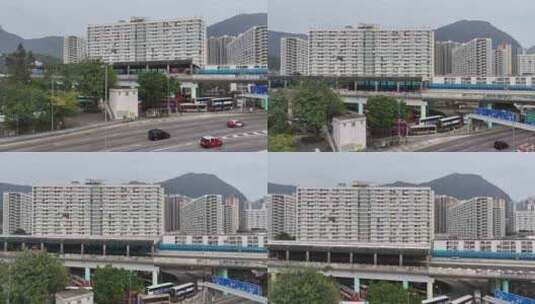 香港黄大仙区彩虹村航拍高清在线视频素材下载