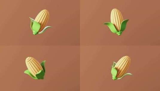 卡通玉米模型动画高清在线视频素材下载