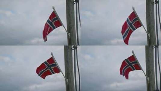 Skutvik Harbor，爱国主义，高清在线视频素材下载