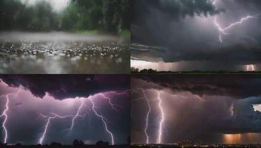 暴风雨 电闪雷鸣 狂风暴雨高清在线视频素材下载