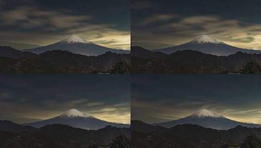 富士山的延时风景星空拍摄高清在线视频素材下载