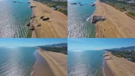 东海大海海边海水海浪沙滩海滩航拍风景唯美高清在线视频素材下载