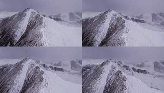 青海祁连山达坂山雪山航拍高清在线视频素材下载