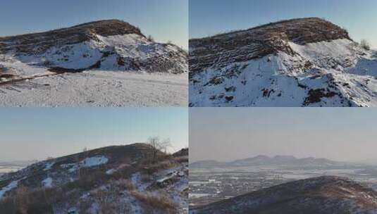 航拍雪景 唯美冬日空镜 立冬 冬至节气高清在线视频素材下载