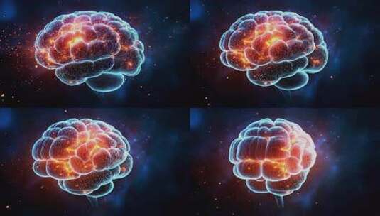 新质生产力医学研究全息投影脑科学动画高清在线视频素材下载