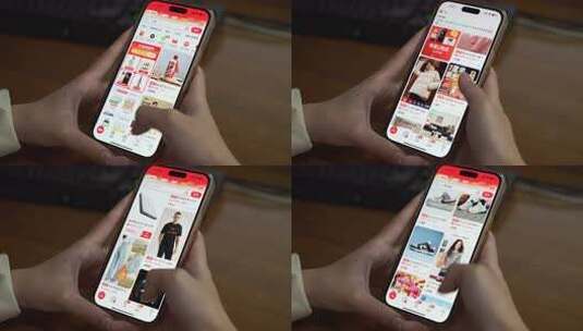 手机逛天猫购物app网上购物看淘宝刷淘宝高清在线视频素材下载