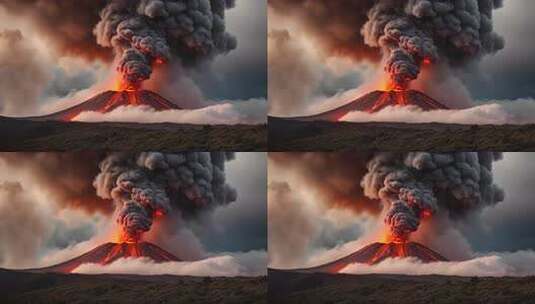 火山喷发壮丽自然景观高清在线视频素材下载