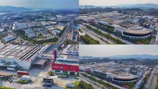 佛山三水百威啤酒工厂航拍高清在线视频素材下载