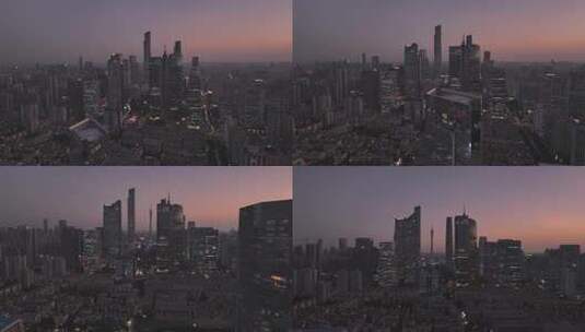 夜晚广州城市航拍/广州塔/中国经济/广州CBD高清在线视频素材下载