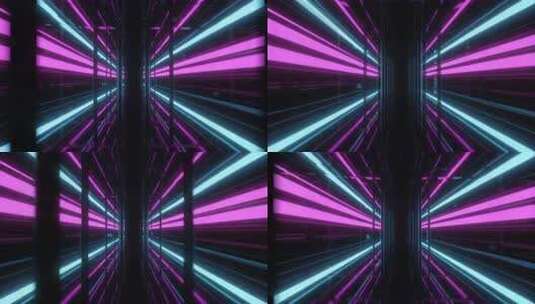 科幻通道循环背景 霓虹灯光隧道穿梭高清在线视频素材下载