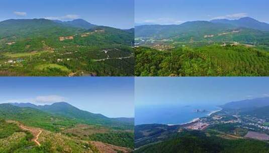 绿色山峦自然风光航拍高清在线视频素材下载